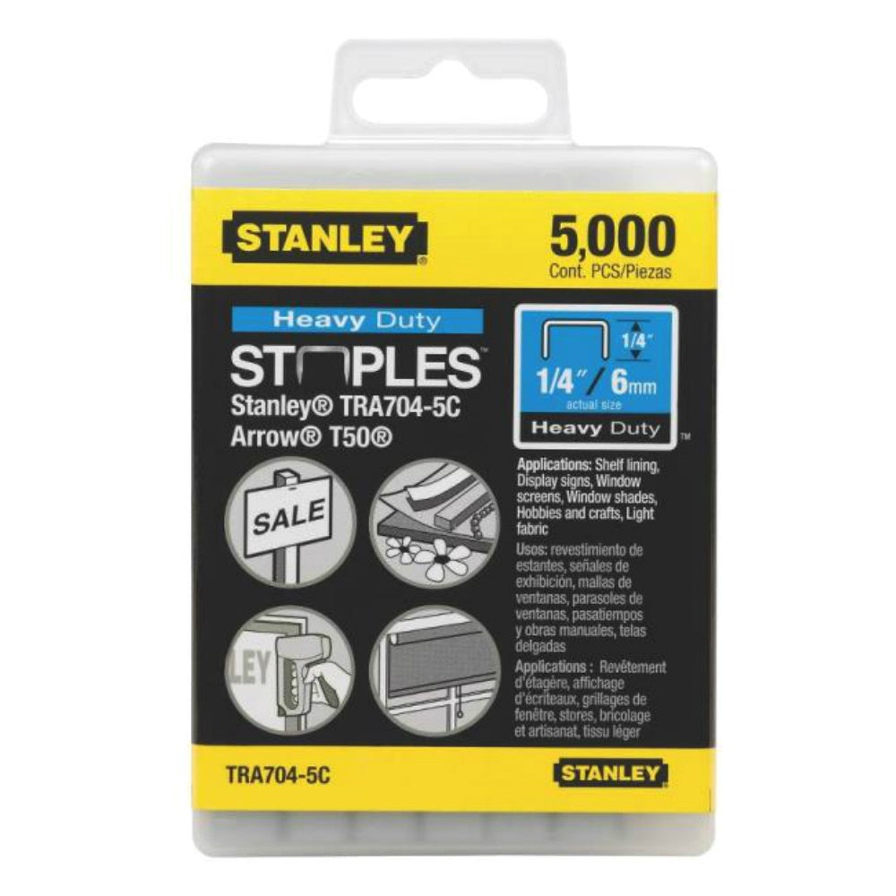 Stanley TRA704-5C Heavy Duty Staple 1/4", 5000/Pack