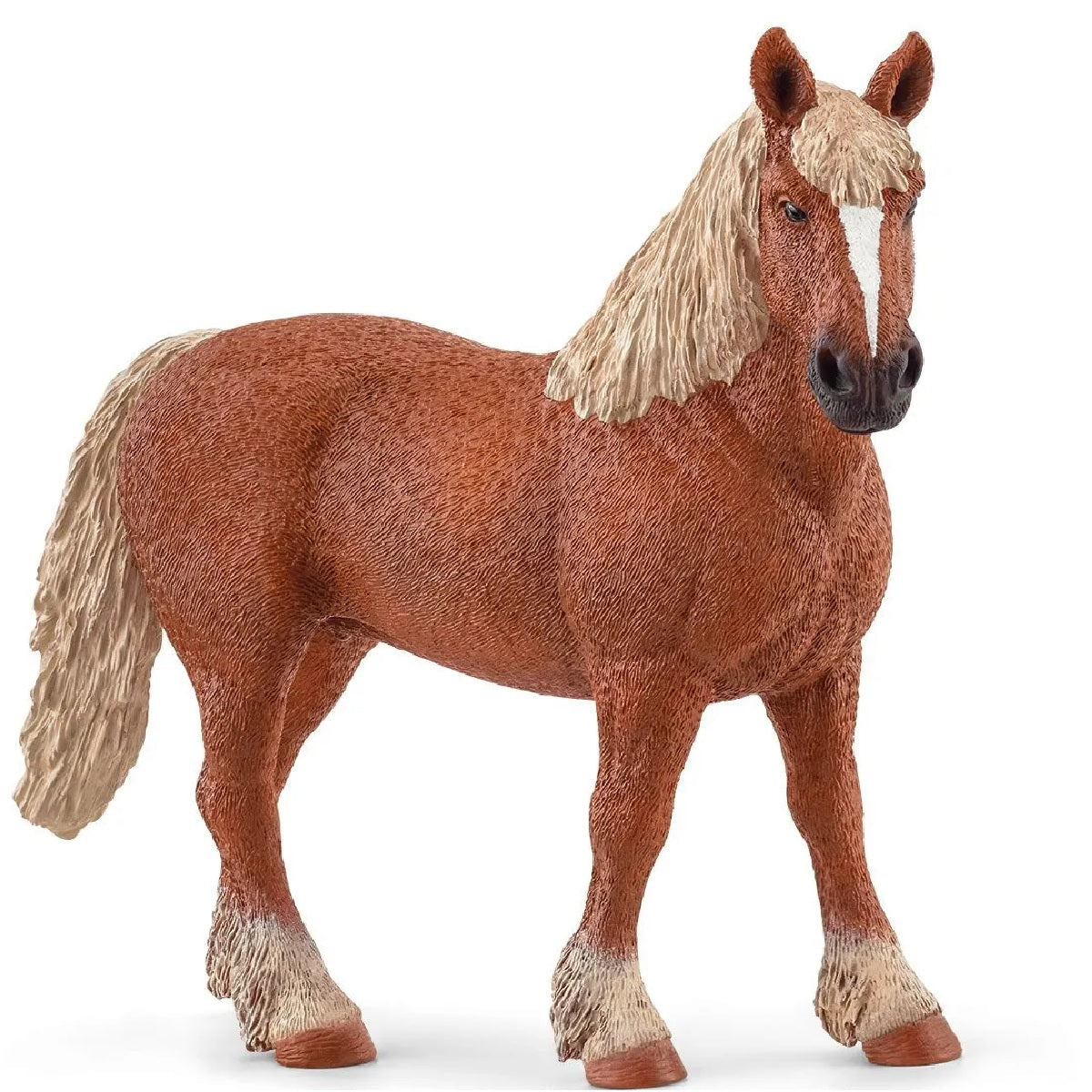 Schleich 13941 Belgian Draft Horse Toy Animal Figurine, Brown & White