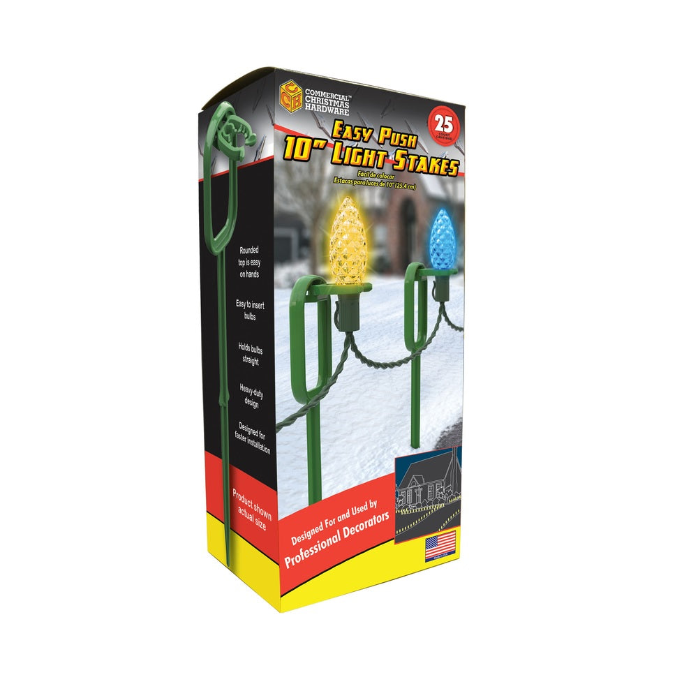 Adams 9110-99-5635 Easy Push Christmas Light Stakes, 10 Inch