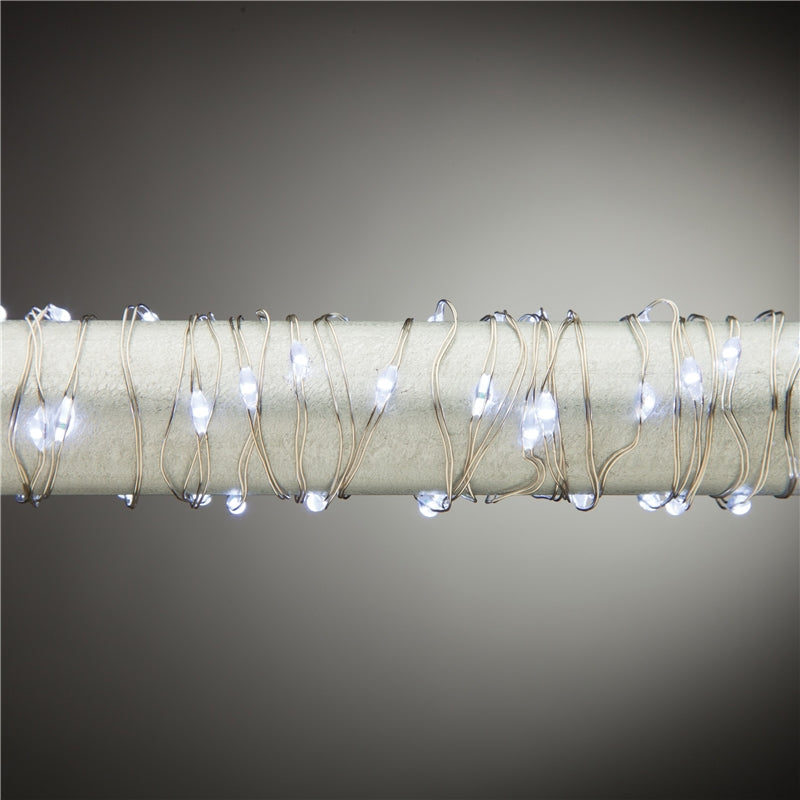 Everlasting Glow 38656 Cool White Micro 120-LED String Light, Silver Wire, 20'