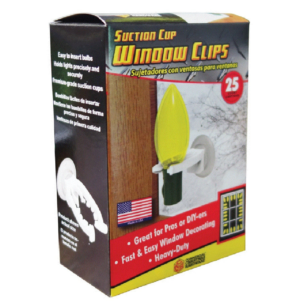 Adams 1560-99-1630 Christmas Decor Suction Window Cup, White