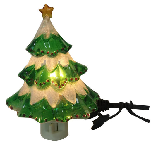 Santas Forest 65609 Christmas Light Night Christmas Tree, Green/White