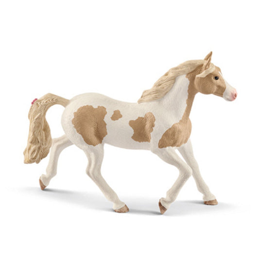 Schleich 13884 Paint Horse Mare Toy, Vinyl Plastic, Tan & White