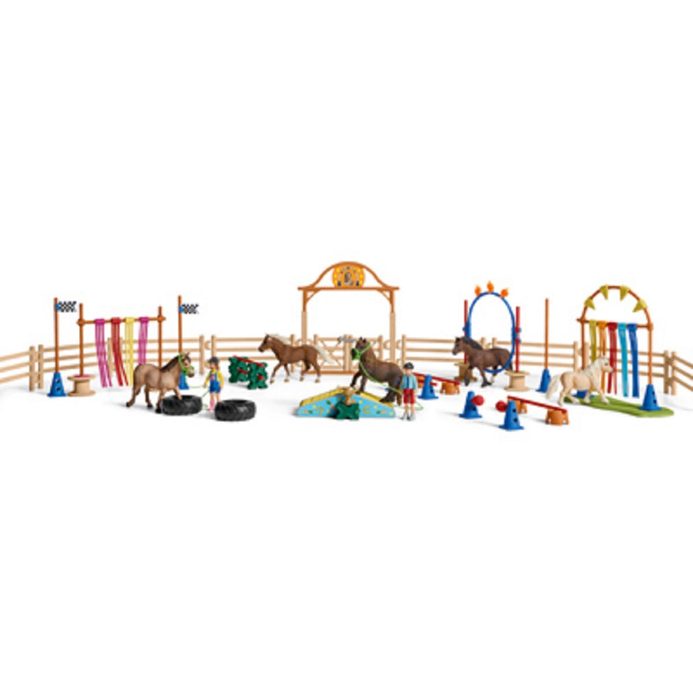 Schleich 42481 Pony Agility Training, Vinyl Plastic, Assorted Colors