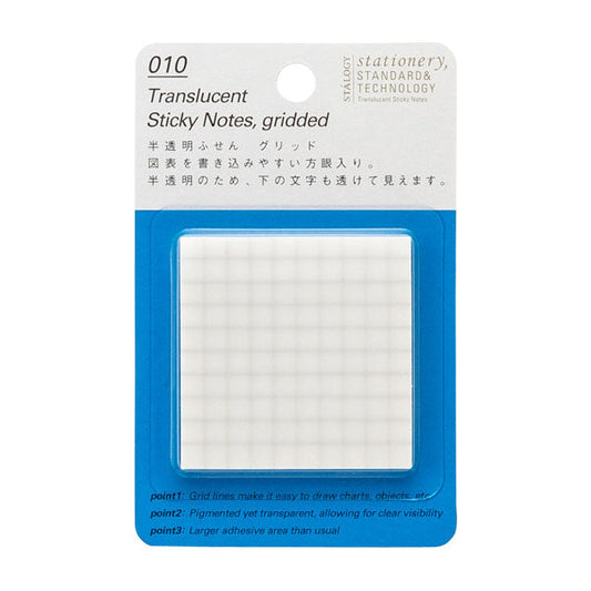 Stalogy Translucent Sticky Notes - Grid - 50 mm