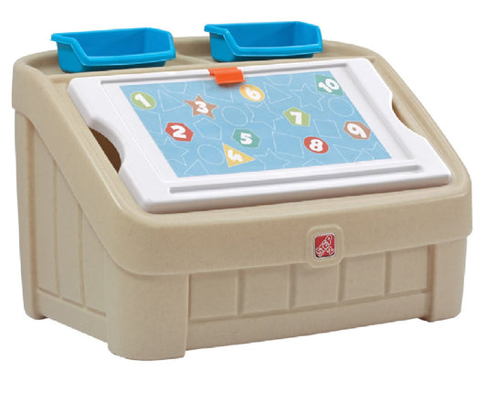 Step 2 845500 2-in-1 Toy Box and Art Lid, Tan