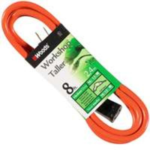 Coleman 0720 Vinyl SJTW Extension Cord, 16/2 x 8', 13 Amp, 125 Volt